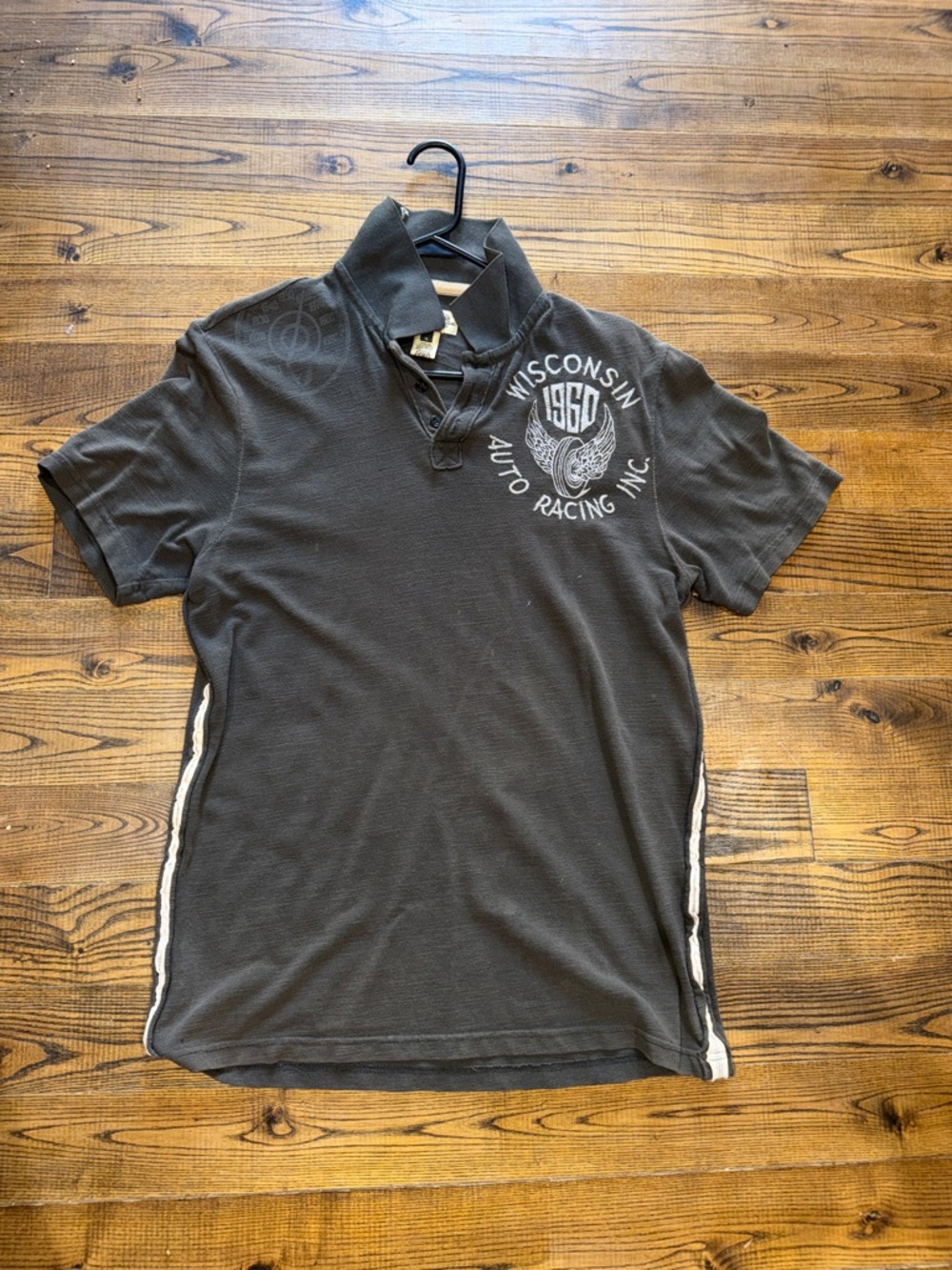 Wisconsin Auto Racing Graphic Polo - Charcoal Gray